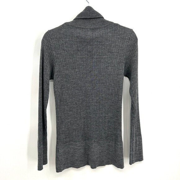 UNITED COLORS OF BENETTON Gray Ribbed Turtleneck Sweater Top Size Medium - Picture 2 of 6
